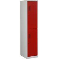 Vestiaire NHT 180-1.2 Gris, rouge 2 Portes 1 colonne 40 cm Système antichute