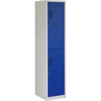 Vestiaire Ceha Métal 2 portes 1 colonne Serrure de sécurité 400 x 500 x 1800 mm Bleu, gris