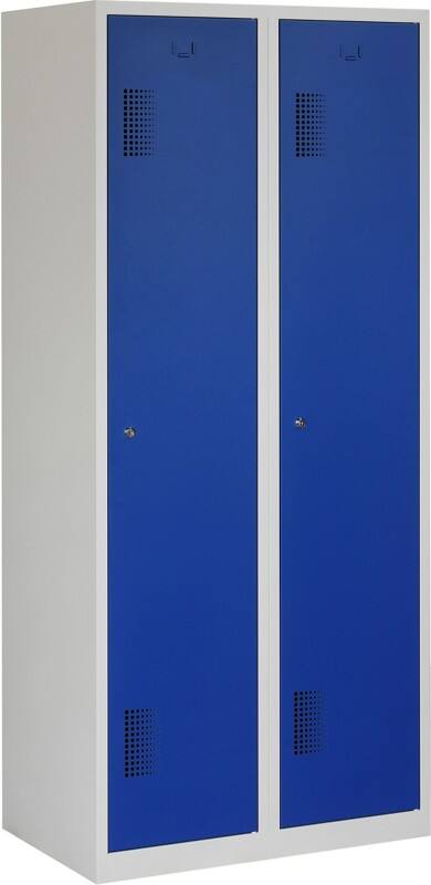Vestiaire Ceha Métal 1 porte 2 colonnes Serrure de sécurité 800 x 500 x 1800 mm Bleu, gris