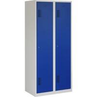 Vestiaire Ceha Métal 1 porte 2 colonnes Serrure de sécurité 800 x 500 x 1800 mm Bleu, gris