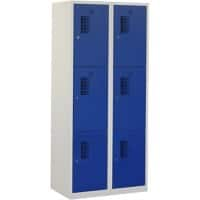 Casier Ceha Métal 3 portes 2 colonnes Serrure de sécurité Bleu, gris