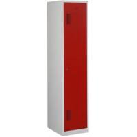 Vestiaire NHTD 180-1.1 Gris, rouge 400 x 500 x 1,800 mm Serrure cylindre