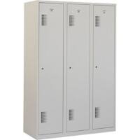 Vestiaire NHTD 180-3.3 Gris 1,200 x 500 x 1,800 mm 3 colonnes 3 Portes Système antichute