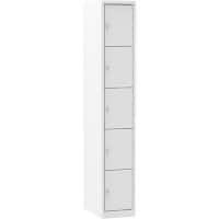 Casier Ceha Métal 5 Portes 1 colonne Serrure à cylindre 300 x 500 x 1800 mm Assortiment