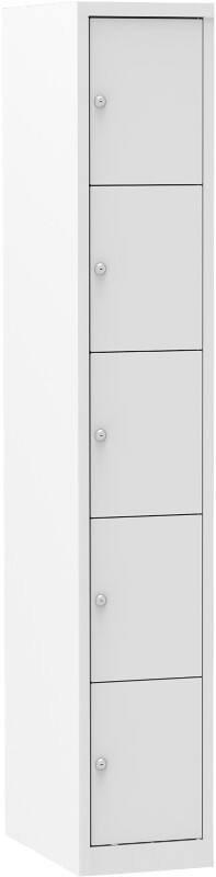Casier Ceha Métal 5 Portes 1 colonne Serrure de sécurité 300 x 500 x 1800 mm Blanc