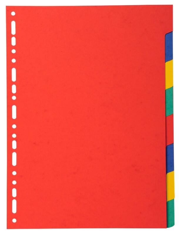 Exacompta Tabbladen Recycled 100% A4 Kleurenassortiment 8 tabs Karton 18 Gaten 2008E 25 Stuks