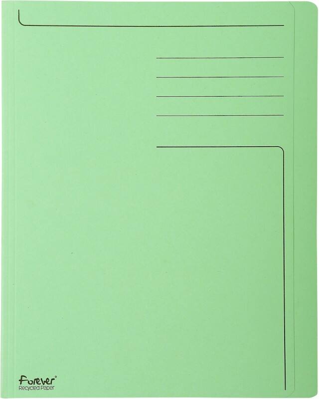 Exacompta Forever Farde à bord décalé A4 Vert Manille Recyclé 100% 280 g/m² 100 Unités