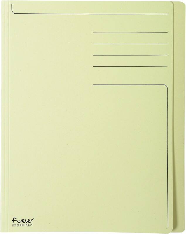 Exacompta Forever Farde à bord décalé A4 Jaune Manille Recyclé 100% 280 g/m² 100 Unités
