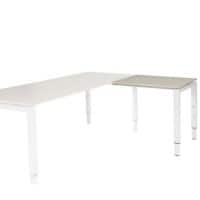 Bureau ajustable Schaffenburg Cadre en chêne blanc 80 x 60 x 62-85 cm