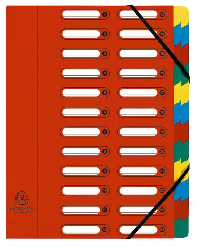 Exacompta Sorteermappen 55245E Rood Geplastificeerd karton 24 x 32 cm 4 Stuks
