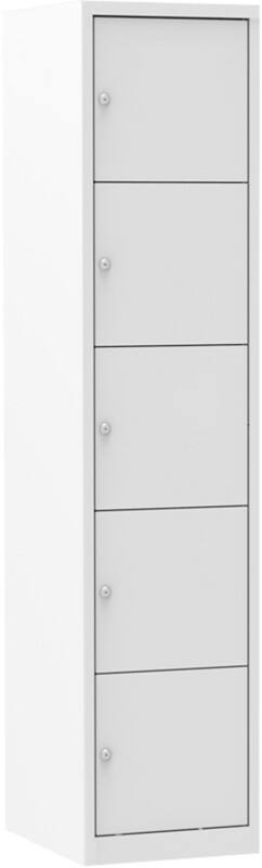 Ceha Metaal Garderobekast 5 Deuren 1 kluis Cilinderslot 300 x 500 x 1.800 mm Wit