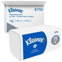 Essuie-mains Kleenex Ultra Pliage en V Blanc 3 épaisseurs 6710 15 Unités de 96 Feuilles