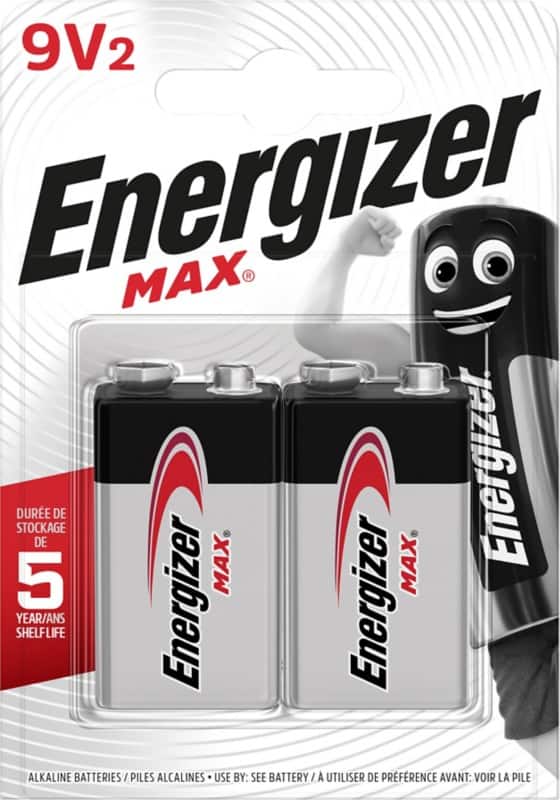 Energizer Batterij Max 9V 6LR61 21000 mAh Alkaline 2 Stuks