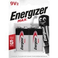 Energizer Batterij Max 9V 21000 mAh Alkaline 9 V 2 Stuks
