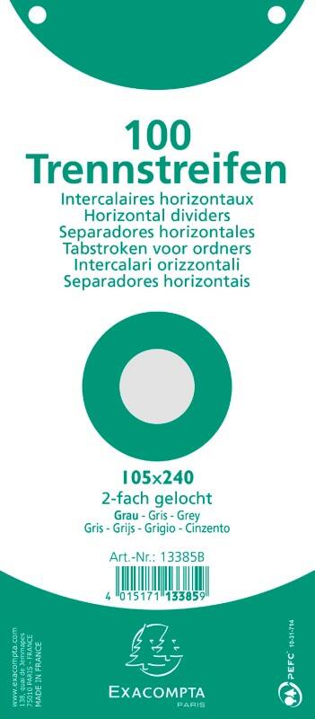 Intercalaires Exacompta Spécial Gris Carton 2 Perforations 13385B 1200 Unités