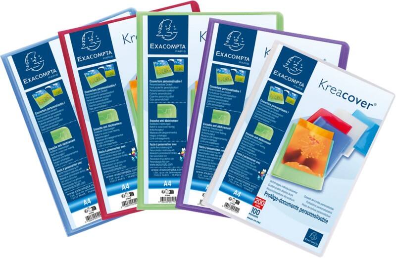 Protège-documents Exacompta Kreacover 5799E A4 Assortiment 100 Pochettes 8 Unités