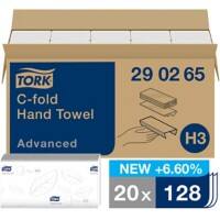 Essuie-mains Tork H3 Recyclé Pliage en C Blanc 2 épaisseurs 290265 20 Paquets de 128 Feuilles