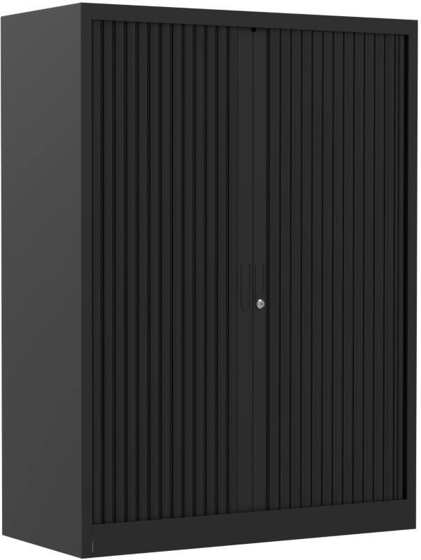 Ceha Roldeurkast Metaal 3 Planken Afsluitbaar 1.000 x 450 x 1.350 mm Zwart