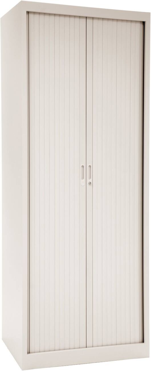 Armoire à portes rideaux Ceha Métal 4 étagères Verrouillable 800 x 450 x 1950 mm Blanc