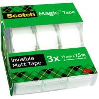 Scotch Magic Tape 810 Plakband Onzichtbaar mat op Handafroller 19 mm x 7,5 m 3 Dispensers