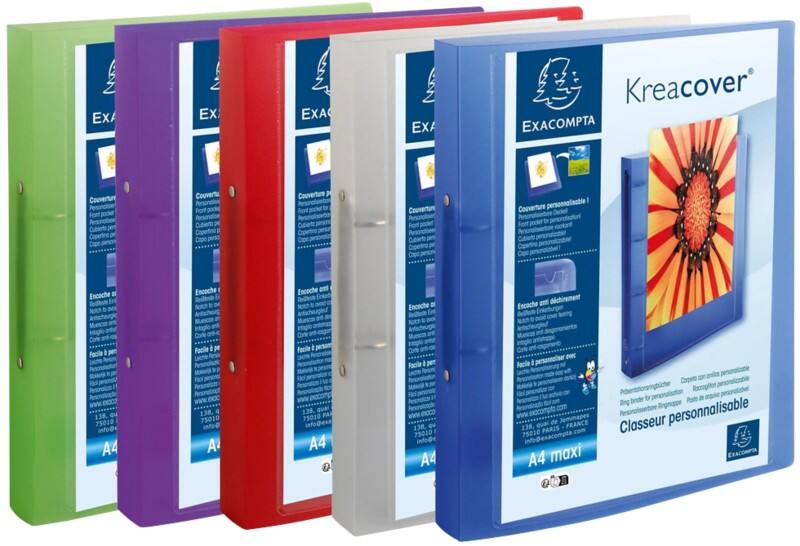 Classeur à anneaux Exacompta Kreacover 30 mm PP (Polypropylène) A4 2 Anneaux Assortiment 54769E 15 Unités