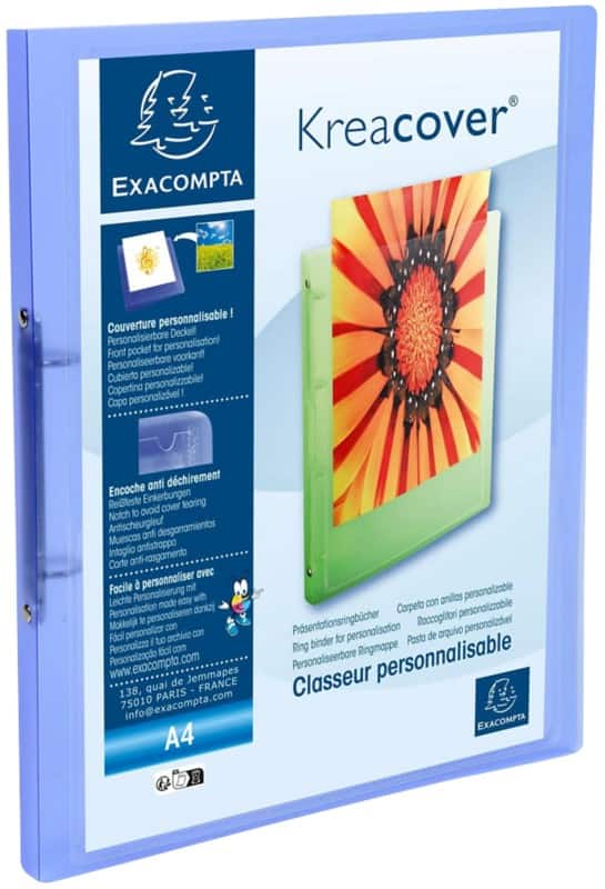 Classeur à anneaux Exacompta Kreacover 15 mm PP (Polypropylène) A4 2 Anneaux Assortiment 54969E 20 Unités