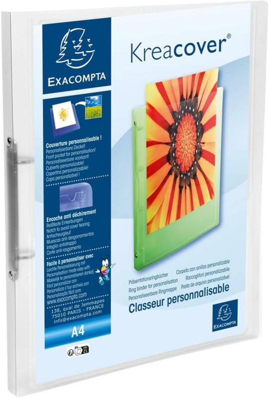 Classeur à anneaux Exacompta Kreacover 15 mm PP (Polypropylène) A4 2 Anneaux Transparent 54960E 25 Unités