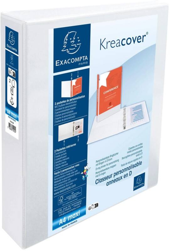 Classeur à anneaux Exacompta Kreacover 50 mm PP (Polypropylène) A4+ 2 Anneaux Blanc 51924E 10 Unités