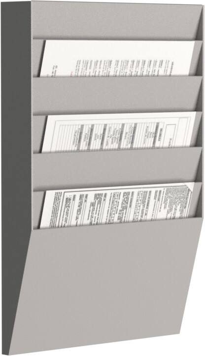 Porte-brochures A4 Paysage Paperflow Montage mural Gris A4H1X6,02 30,5 x 7,9 x 50,2 cm