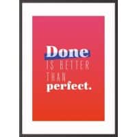 Paperflow Lijst met motiverende slogan "Done Is Better Than Perfect" 300 x 400 mm Kleurenassortiment