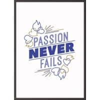 Paperflow Lijst met motiverende slogan "Passion Never Fails" 300 x 400 mm Kleurenassortiment