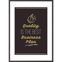 Paperflow Lijst met motiverende slogan "Quality Is The Best Business Plan" 600 x 800 mm Kleurenassortiment