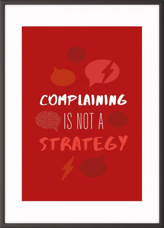 Paperflow Lijst met motiverende slogan "Complaining Is Not A Strategy" 420 x 594 mm Kleurenassortiment