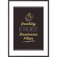 Paperflow Lijst met motiverende slogan "Quality Is The Best Business Plan" 300 x 400 mm Kleurenassortiment