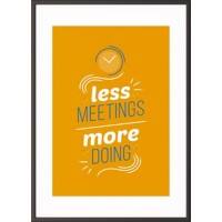 Paperflow Lijst met motiverende slogan "Less Meetings More Doings" 400 x 500 mm Kleurenassortiment