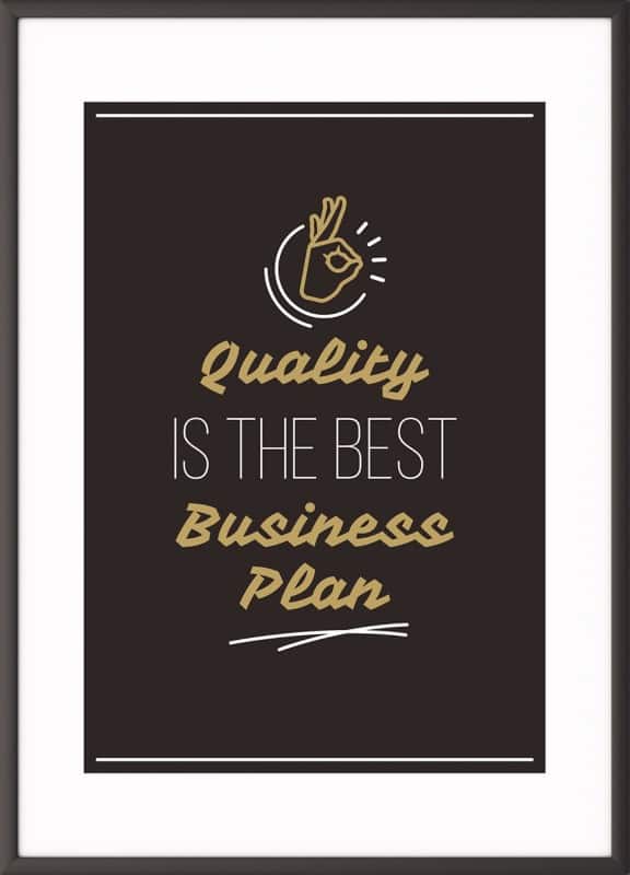 Paperflow Lijst met motiverende slogan "Quality Is The Best Business Plan" 420 x 594 mm Kleurenassortiment