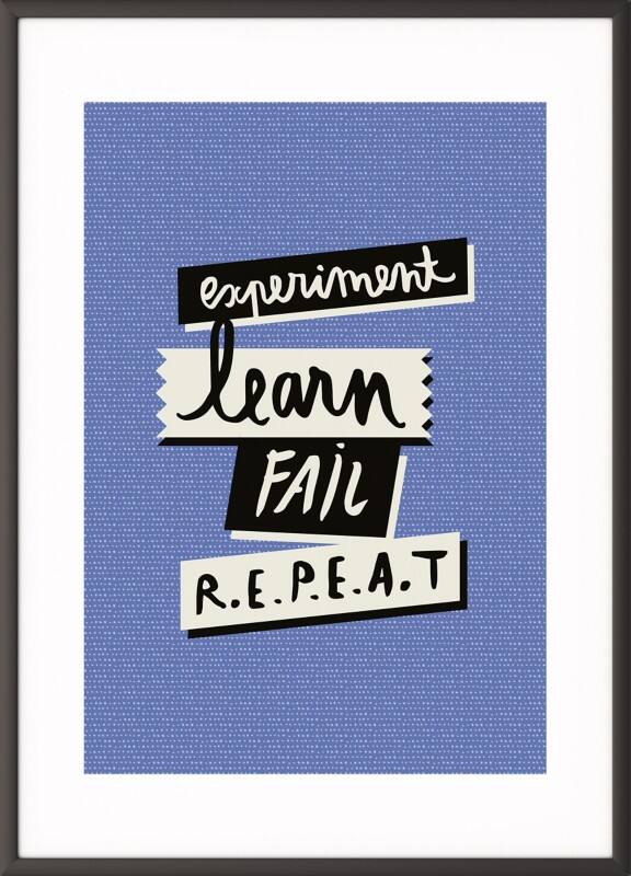 Paperflow Lijst met motiverende slogan "Experiment Fail Learn Repeat" 297 x 420 mm Kleurenassortiment