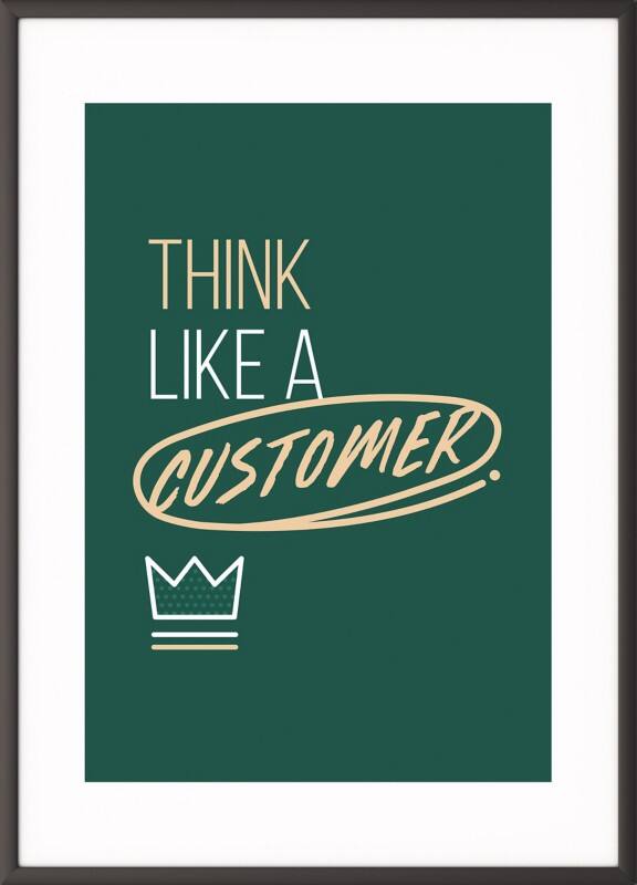Paperflow Lijst met motiverende slogan "Think Like A Customer" 500 x 700 mm Kleurenassortiment