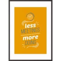 Paperflow Lijst met motiverende slogan "Less Meetings More Doings" 500 x 700 mm Kleurenassortiment