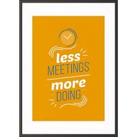 Paperflow Lijst met motiverende slogan "Less Meetings More Doings" 500 x 700 mm Kleurenassortiment