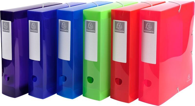 Boîte d'archivage Exacompta Iderama 59680E A4 PP (Polypropylène) 25 (L) x 33 (H) cm Assortiment 8,0 cm 6 Unités