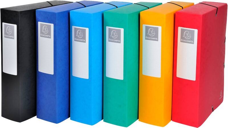 Boîte d'archivage Exacompta 50830E A4+ Carton pressé marbré 25 (L) x 33 (H) cm Assortiment 8,0 cm 6 Unités