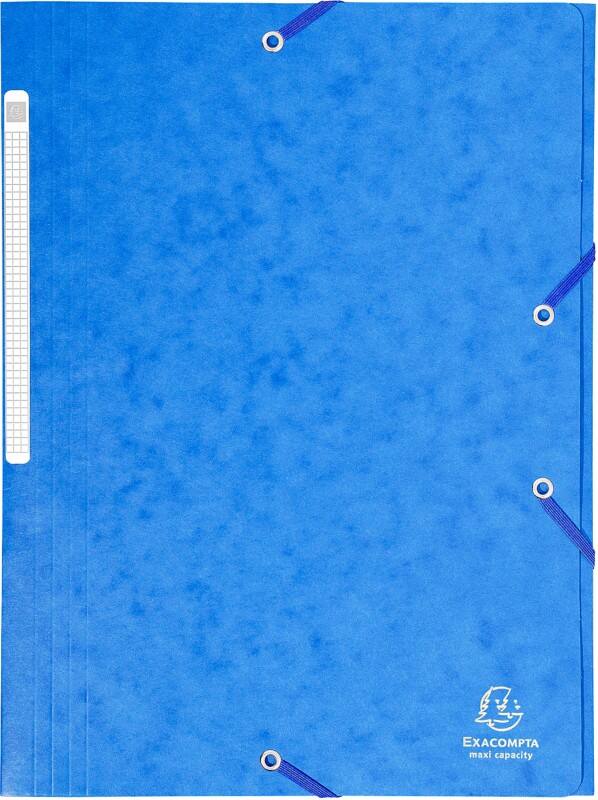 Exacompta 3-flap mappen 17105H Blauw Manilla 24 x 32 cm 25 Stuks