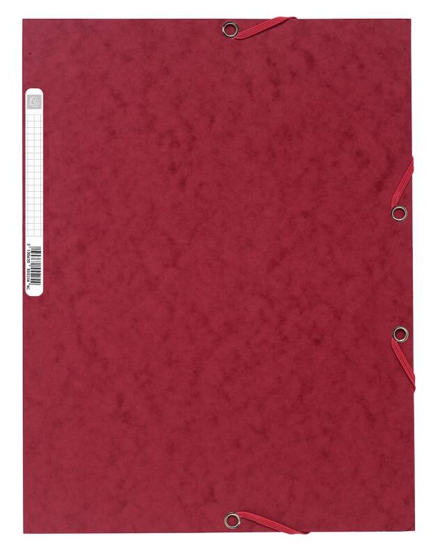 Farde à élastique 3 rabats Exacompta 55525E A4 Carton Bordeaux 24 x 32 cm 25 unités