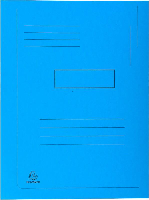 Farde à 2 rabats Exacompta 445006E A4 Carton Bleu 24 x 32 cm 50 unités