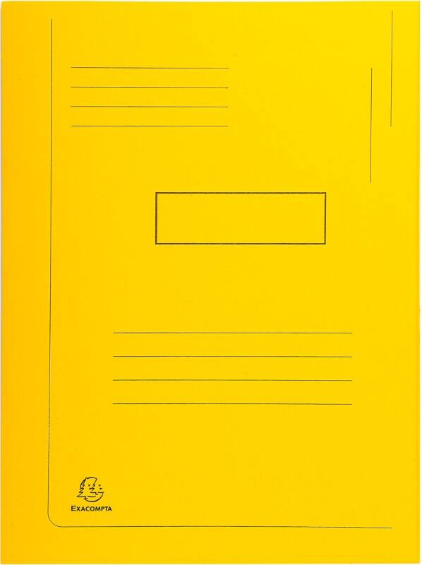 Farde à 2 rabats Exacompta 445009E A4 Carton Jaune 24 x 32 cm 50 unités