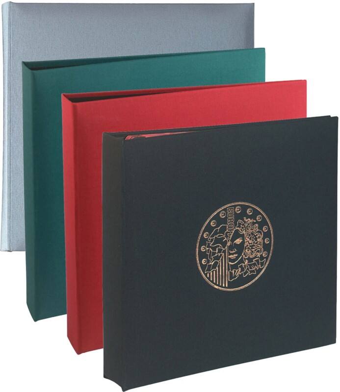 Classeur numismatique 5 pages x 43 compartiments Bordeaux 24,5 x 25 cm