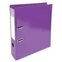 Classeur à levier Exacompta Iderama A4 70 mm Violet 2 anneaux 53626E Carton laminé Portrait 10 Unités