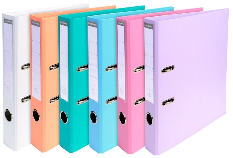 Classeur à levier Exacompta Étroit Prem Touch A4 50 mm Assortiment 2 Anneaux 53044E Plastique Portrait  10 Unités