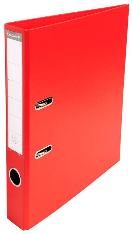 Classeur à levier Exacompta Étroit Prem Touch A4 50 mm Rouge 2 Anneaux 53545E Plastique Portrait  10 Unités
